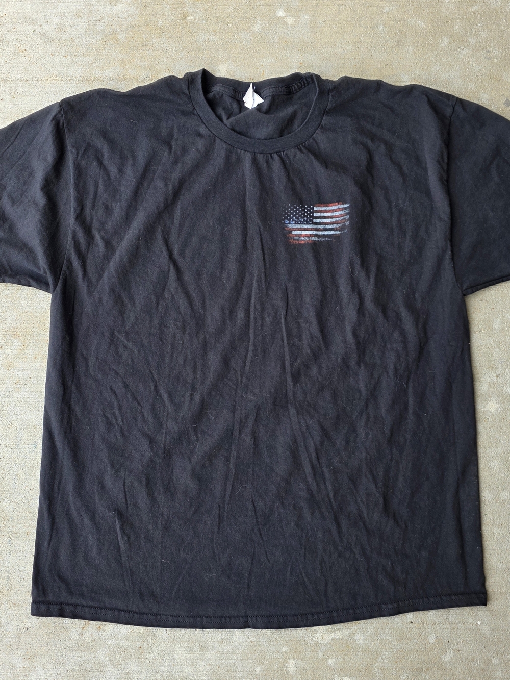 D-Day WWII Soldier Graphic Tee Shirt Black Patriotic American Flag Hanes XL